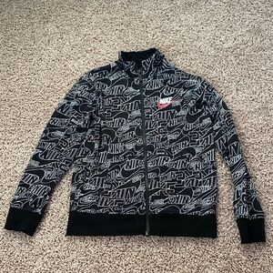 Nike kids Black and White Graphic zip up Jacket